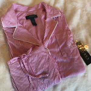 Ralph Lauren pajama short set pink striped NWT